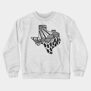 Texas Mandala Zentangle State Outline Crewneck Sweatshirt